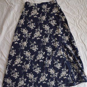 SHEIN Floral Midi Skirt w/ Thigh High Slit NWOT